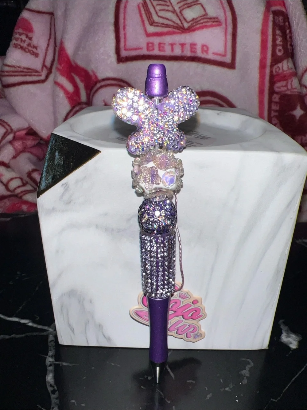 Sparkling Purple Butterfly Crystal Ballpoint Pen